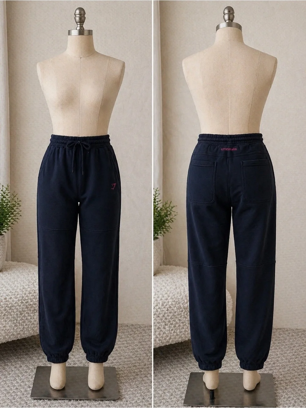 Gymshark Black Sweatpants with Red Accent Waistband - Picture 2 of 8